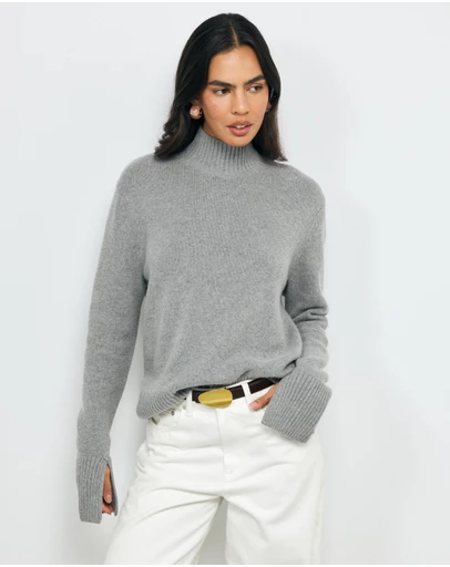 AERE - Nyne Wool Funnel Neck Jumper