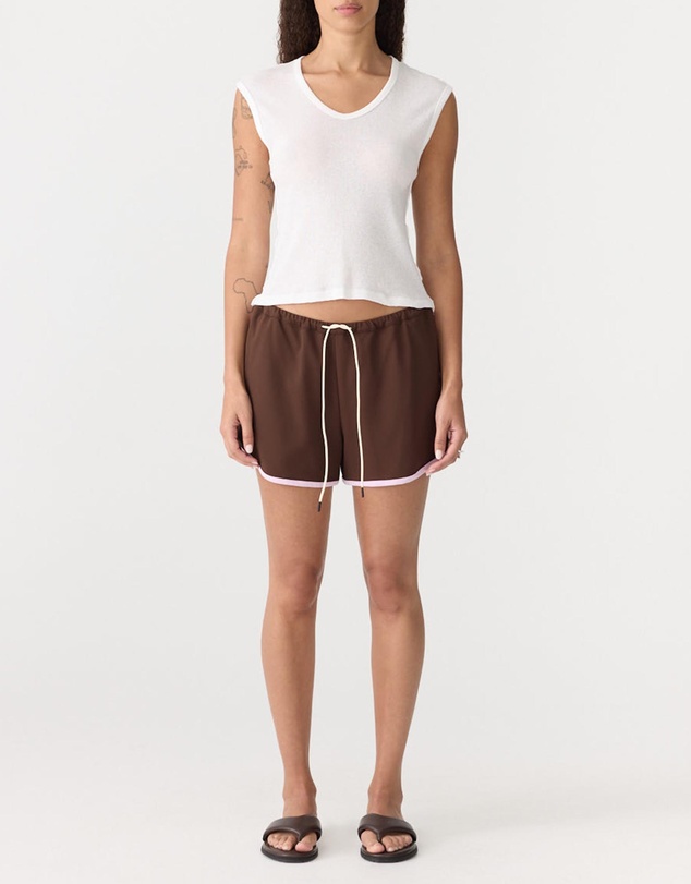 Bassike - Mini Piping Detail Pique Shorts