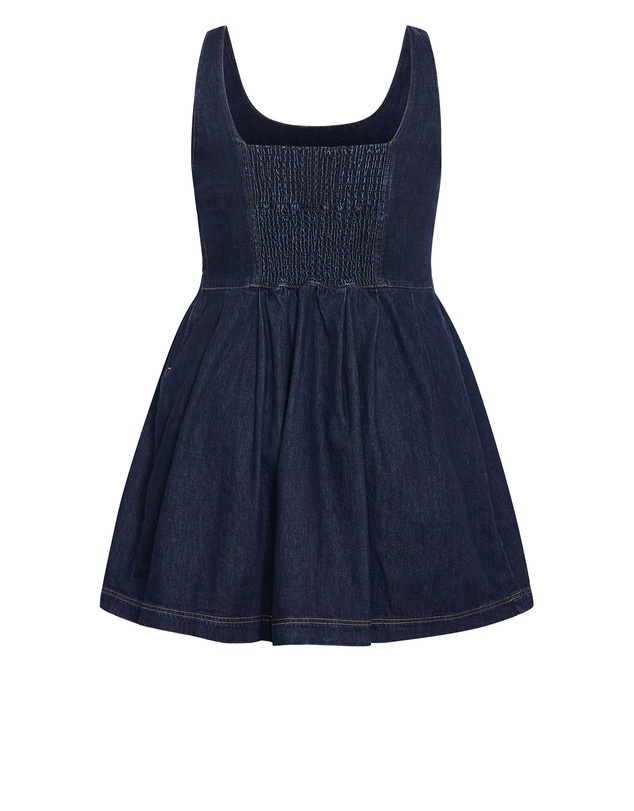 City Chic - Plus size Alexa Denim Mini Dress - dark wash
