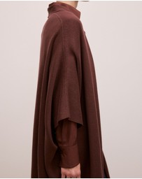 Trenery - Cotton Cashmere Blend Poncho in Espresso
