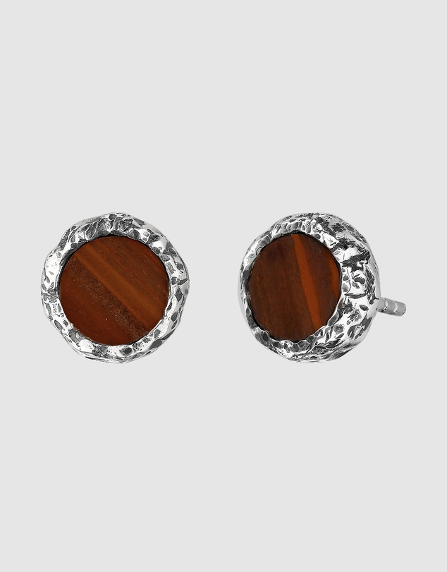 Haze & Glory - ICONIC EXCLUSIVE - Brown Jasper Stud Earrings in 925 Silver