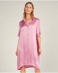 Primness - Glossed Shirt Dress