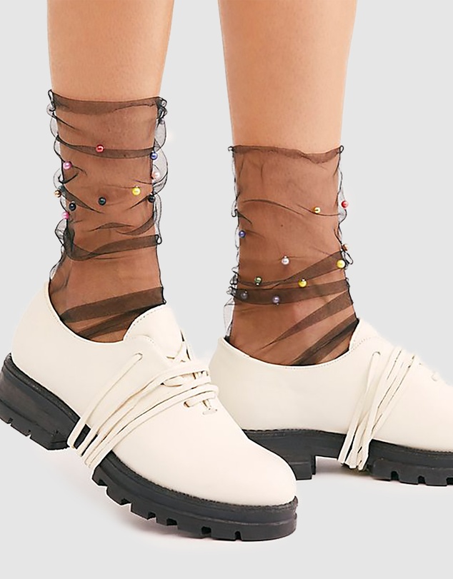 High Heel Jungle - Pastel Pearl Sock