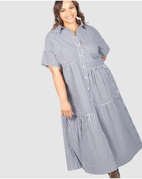 Love Your Wardrobe - Tiana Stripe Tiered Dress