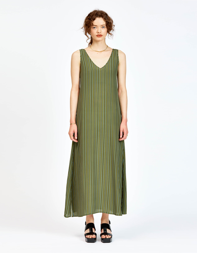 bul - Vida Dress Olive Stripe