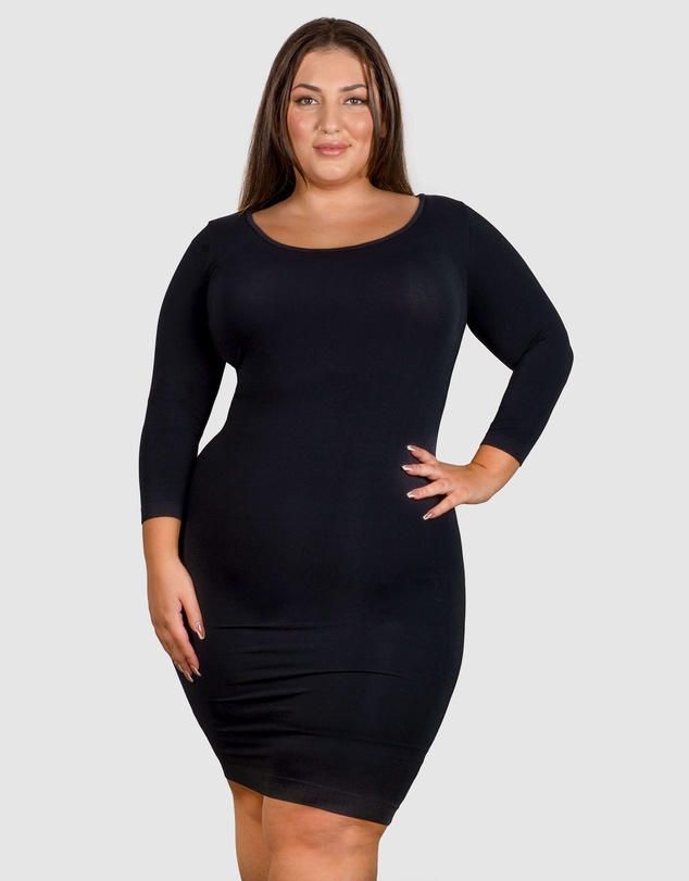 B Free Intimate Apparel - Plus Size Bamboo 3/4 Sleeve Dress