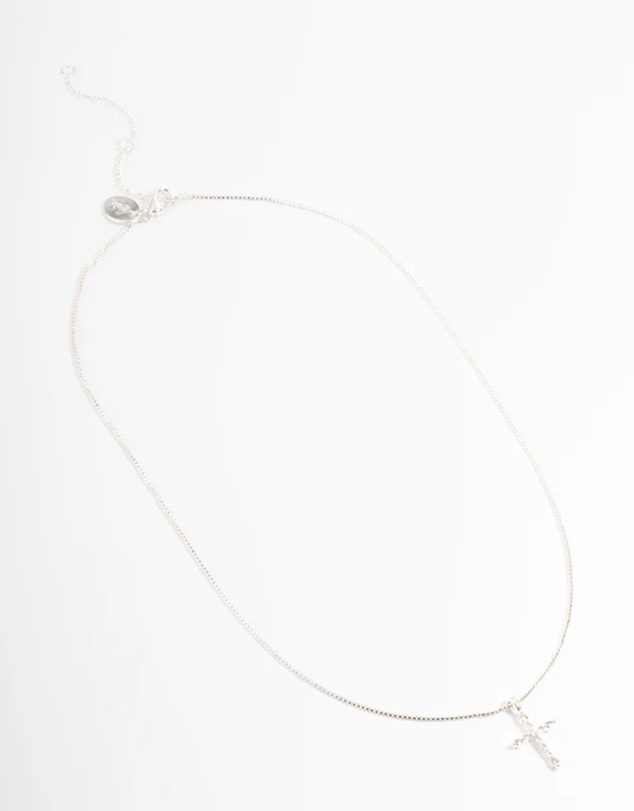 Lovisa - Silver Plated Cross Box Chain Necklace