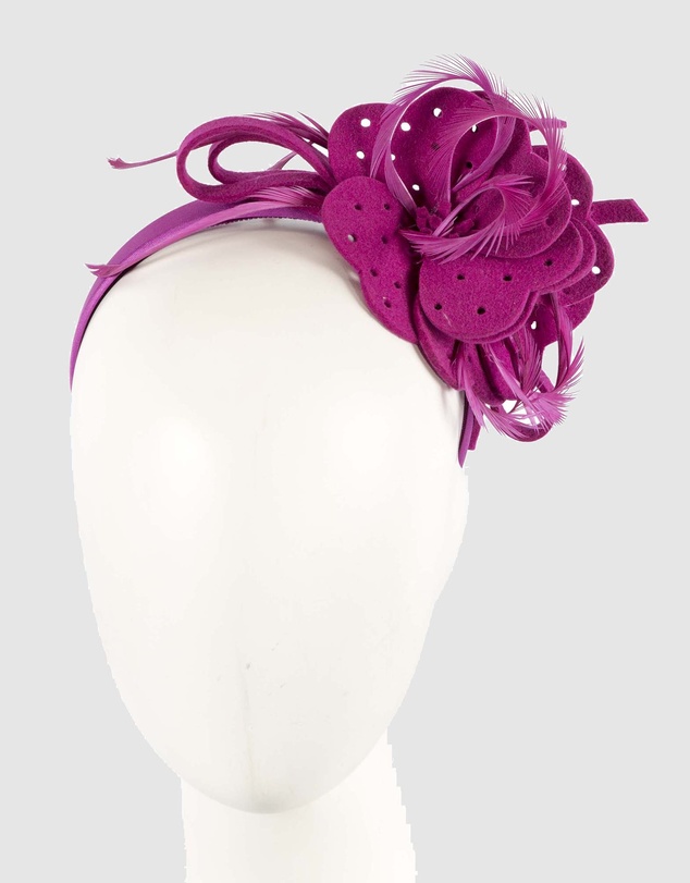 Max Alexander - Felt Fuchsia Flower Fascinator