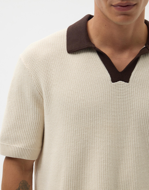 AERE - Contrast Collar Relaxed Cotton Polo