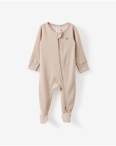 Cotton On Kids - Littlie Organic Long Sleeve Zip Romper