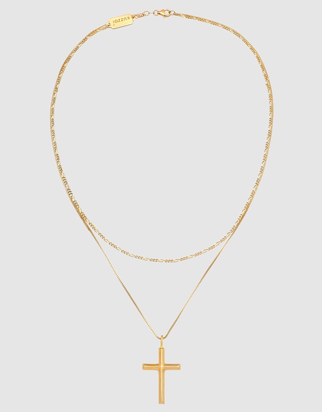 Kuzzoi - ICONIC EXCLUSIVE - Cross Pendant Necklace in Gold-Plated 925 Sterling Silver