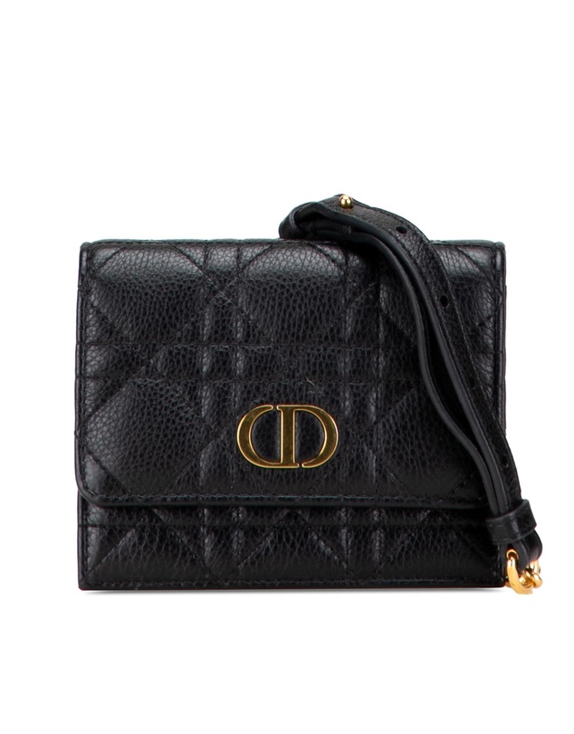 Dior - Pre-Loved Calfskin Cannage Caro Chain Belt Bag