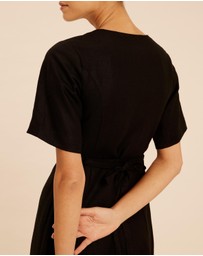 AERE - Margot Linen Midi Dress