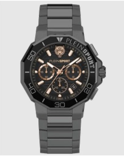 Plein Sport - Plein Titan Watch 46mm Black Dial and IP Gun Bracelet