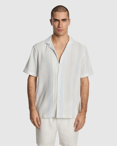 yd. - Aruba Stripe Cotton Shirt