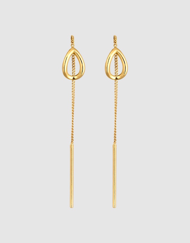 Elli Jewelry - Geometric Drop Earrings in Gold-Plated 925 Silver