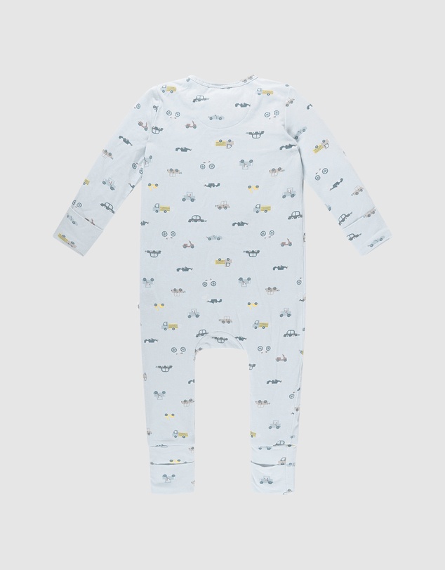 Kynd Baby - Day Or Night Onesie in Blue Haze Cars