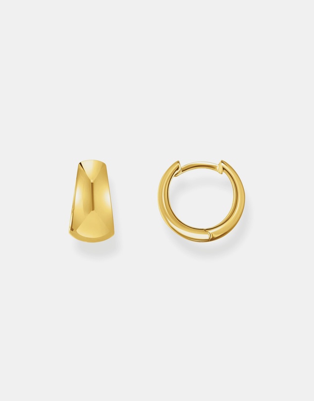 THOMAS SABO - Hoop earrings in chunky, trapezoidal shape gold