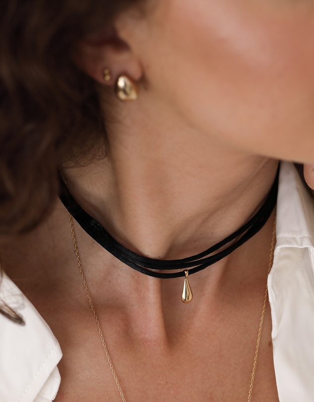 Elli Jewelry - Satin Teardrop Pendant Necklace