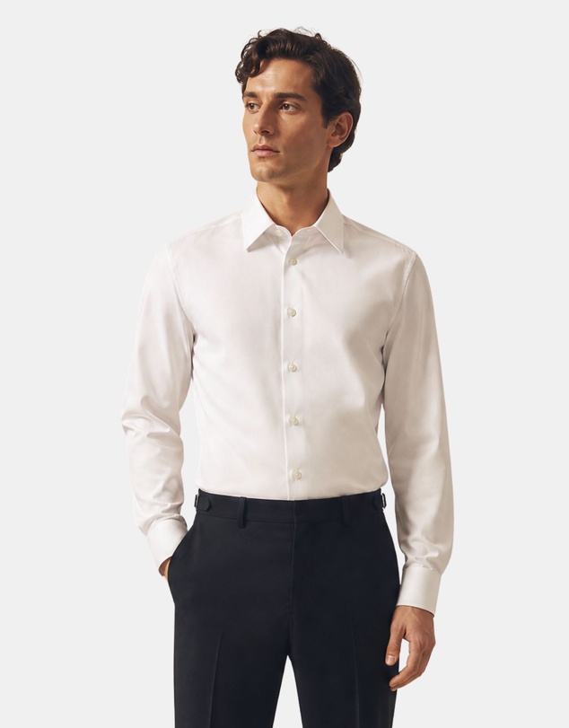 Henry Bucks - HENRY SARTORIAL Bamboo Easy Care Shirt WHITE