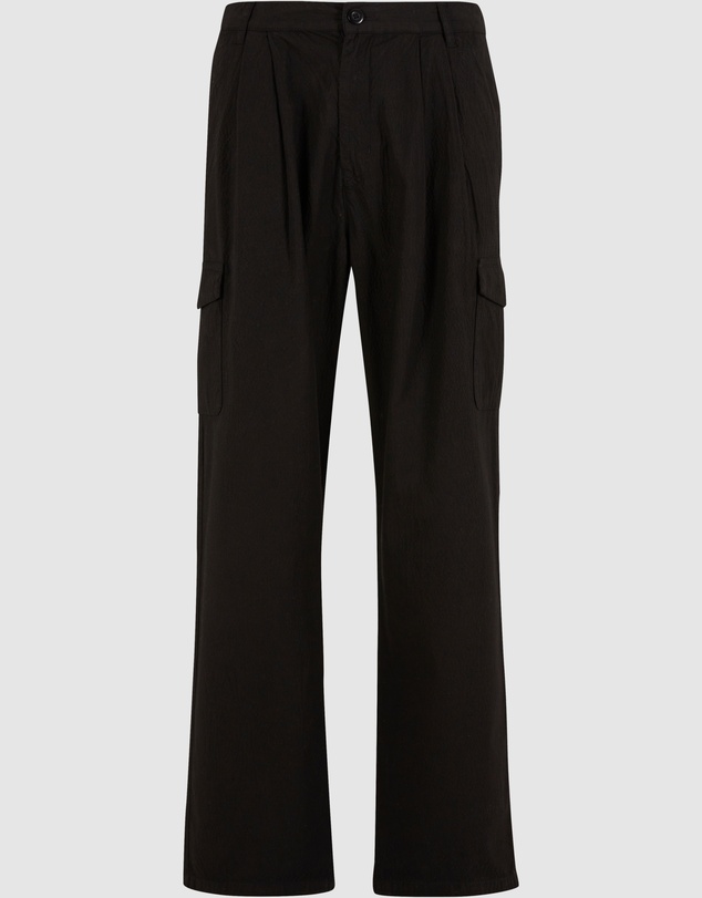 Urban Classics - Wide Pleated Cargo Pants - Black