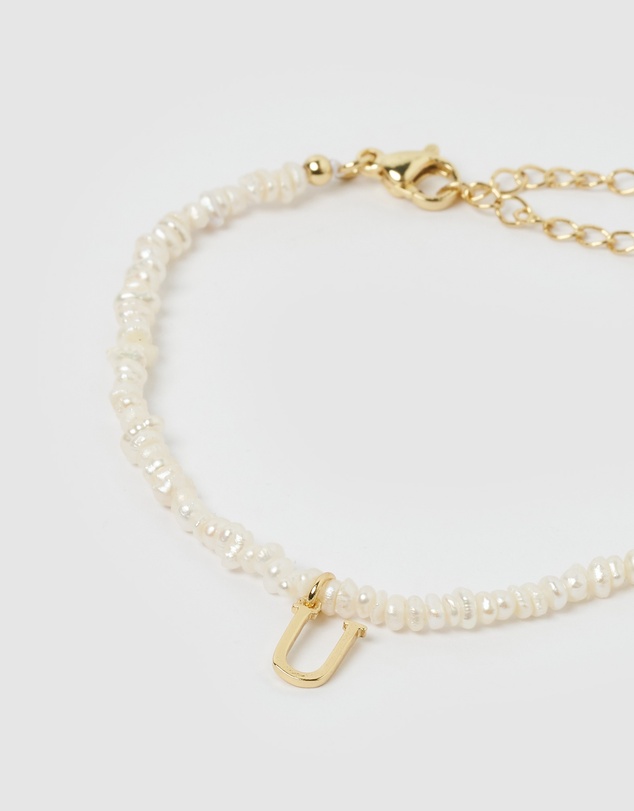 Miz Casa and Co - Pearl Letter U Bracelet