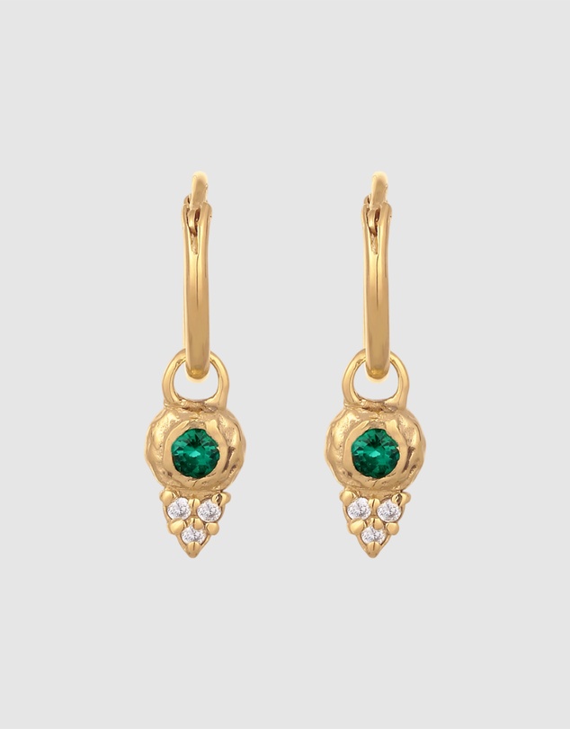 Elli Jewelry - Zirconia Circle Hoop Earrings in Gold-Plated 925 Silver
