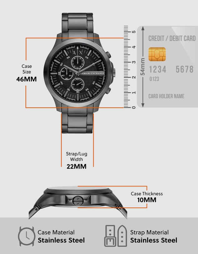 Armani Exchange - Gun-Metal Chronograph Watch
