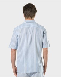 Mitch Dowd - Mitchdowd Mens Blue Stripe Pyjama Top