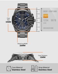 Diesel - Mega Chief Grey Chronograph Watch DZ4329
