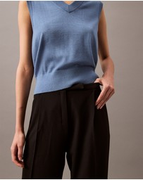 Calvin Klein - Relaxed Crepe Pleated Pants