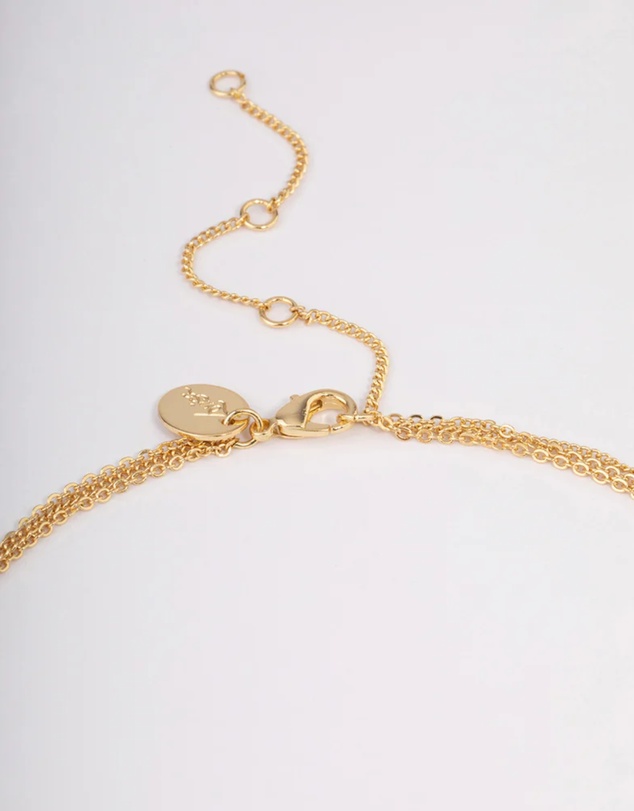 Lovisa - Gold Plated Layer Bar & Cross Necklace