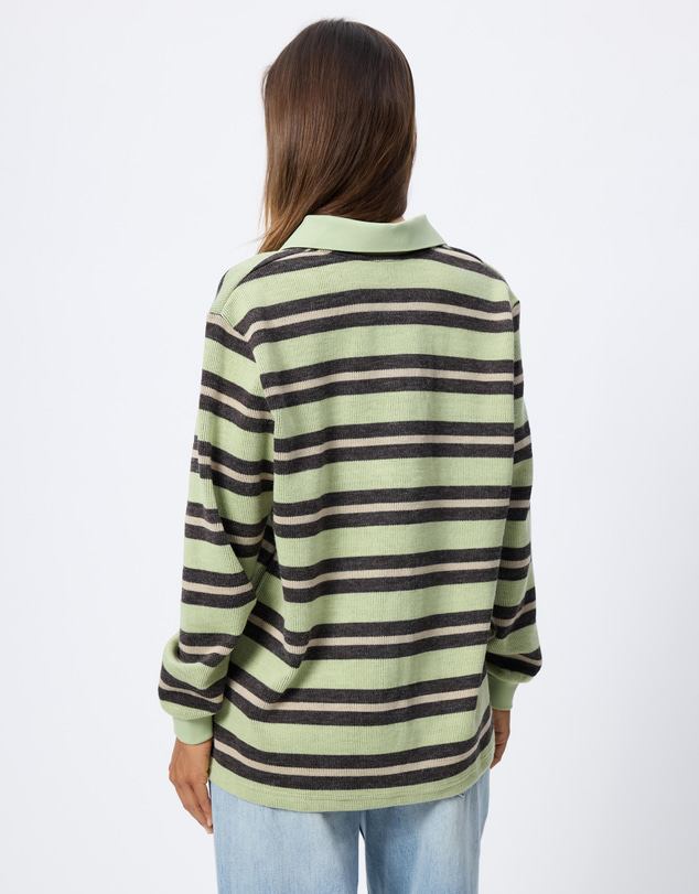 adidas Originals - Striped Knitted Polo Top