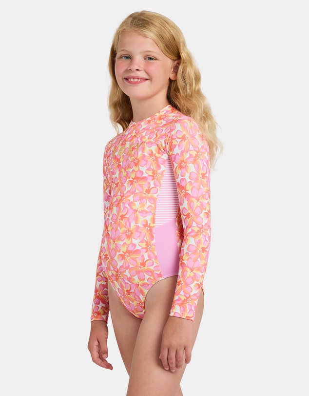 Roxy - Girls 8 to 16 Petal Party Long Sleeve One Piece Swimsuit