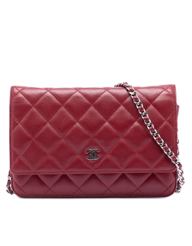 Pre-Loved by Azura Reborn - Pre-Loved CC Quilted Lambskin Wallet on Chain