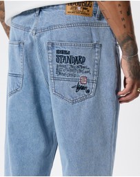 S Double - Embroidered Five Pocket Standard Jeans
