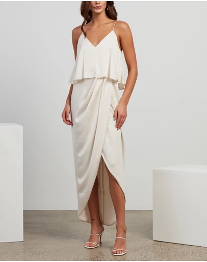 Shona Joy - Luxe Draped Cocktail Frill Dress