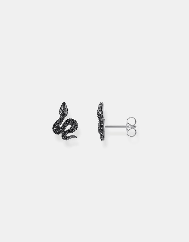 THOMAS SABO - Snake small ear studs with black zirconia