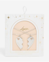 Lovisa - Waterproof Stainless Steel Best Friends Heart Necklaces 2-Pack