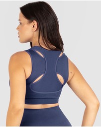B Free Intimate Apparel - Double Racer Seamless Padded Sports Bra (B-C-D-DD-E-F-G-H) Cup