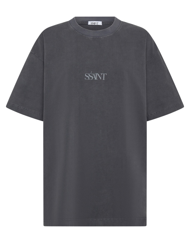 SSAINT - No Vacancy Tee Charcoal Acid Wash