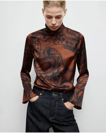 M.N.G - Paisley-Print Satin Blouse