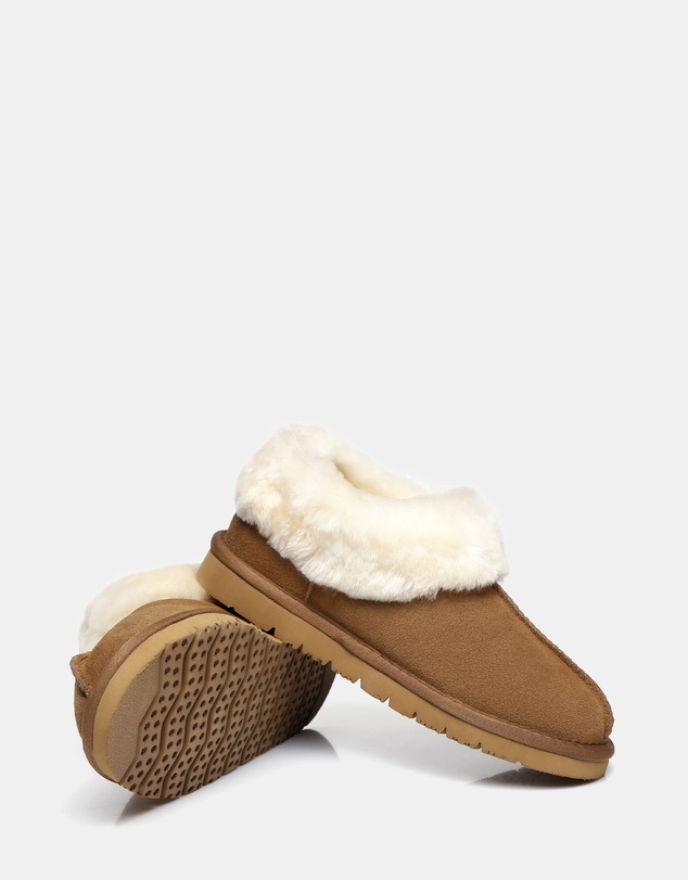 EVERAU - Australian Shepherd Ugg Homey Slipper Cow Leather Upper House Shoes