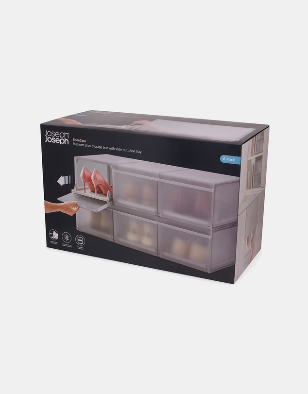 Joseph Joseph - ShoeCase Premium Shoe Storage Box with Slide-out Shoe Tray (6 Pack)