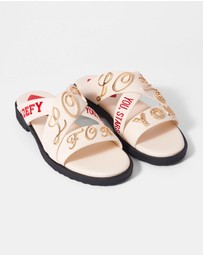 & Other Stories - Text-Print Leather Sandals