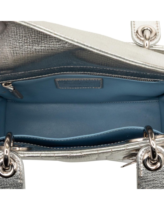 Pre-Loved by Azura Reborn - Pre-Loved Small Metallic Grained Calfskin Cannage My ABCDior Lady Dior