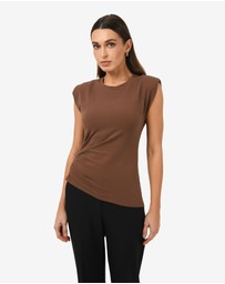 Forcast - Sarah Padded Ruched Jersey Top