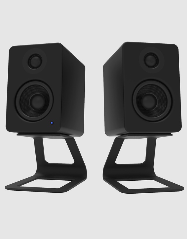 iWorld - Kanto SE2 Elevated Desktop Speaker Stands for Small Speakers - Pair, Black