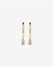 Michael Hill - Round Brilliant Diamond Drop Sleeper Earrings in 10kt Yellow Gold