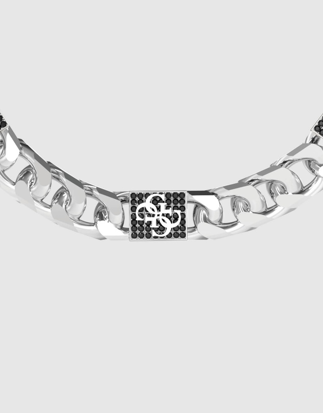 GUESS - Silver-Tone 4G Curb Chain Pave Bracelet